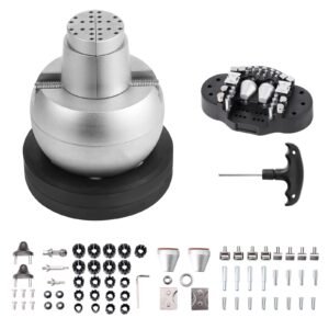 Ball Vise, 5" Engraving Setting Tool, 360° Rotation Engraving Block Vise, 69 PCS Attachment Jewelry Engraving Block Tools Standard Block for Gemstone Inlay and Small-Scale Engraving