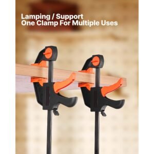 bar clamps for woodworking 2 pack 12 inch and 2 pack 6 inch one handed clampspreader quick grip f clamp with 154 lbs load limit premium plastic and steel for woodworking metal working 5.jpg