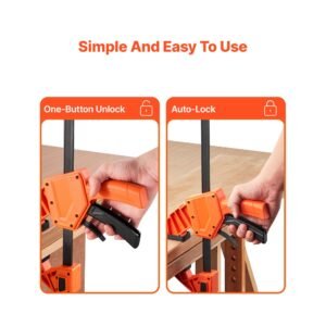 bar clamps for woodworking 2 pack 12 inch one handed clampspreader quick grip f clamp with 340 lbs load limit premium plastic and carbon steel for woodworking metal working orange black 1.jpg