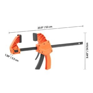 bar clamps for woodworking 2 pack 12 inch one handed clampspreader quick grip f clamp with 340 lbs load limit premium plastic and carbon steel for woodworking metal working orange black 4.jpg
