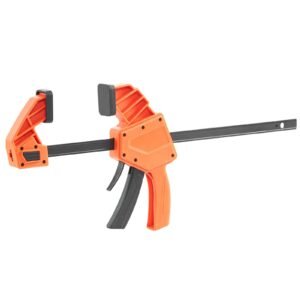 bar clamps for woodworking 2 pack 12 inch one handed clampspreader quick grip f clamp with 340 lbs load limit premium plastic and carbon steel for woodworking metal working orange black 5.jpg