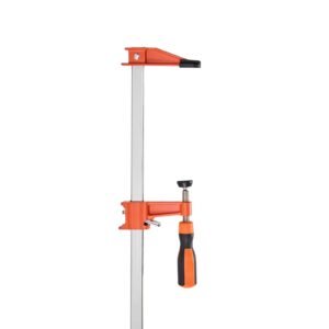 Bar Clamps for Woodworking, 2-Pack 24 inch Opening, Lockable F-Clamp with 600 lbs Load Limit, 2-1/2 inch Depth, Cast Iron and Carbon Steel, Easy to Use, Wood Clamps for Woodworking Metal Working