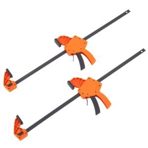 bar clamps for woodworking 2 pack 24 one handed clampspreader quick change f clamp with 300 lbs load limit high strength plastic and carbon steel wood clamps for woodworking metal working 4.jpg