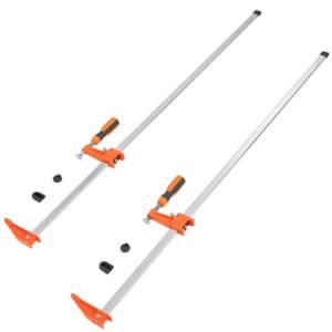 Bar Clamps for Woodworking, 2-Pack 36" Clamp, Quick-Change F Clamp with 600 lbs Load Limit, 2.5" Throat Depth, Cast Iron and Carbon Steel, Wood Clamps for Woodworking Metal Working