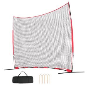 Barricade Backstop Net, 16x10 ft Ball Sports Barrier Netting, Portable Practice Equipment with Carry Bag, Protection Screen for Baseball Softball Lacrosse Soccer Hockey Training, for Backyard