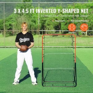baseball and softball rebounder net 3 x 45 ft pitchback baseball pitching nest 3 way baseball softball pitchback net fielding trainer bounce back net for fieldingthrowing practice.jpg