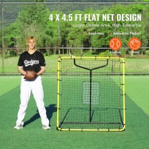 baseball and softball rebounder net 4 x 45 feet pitchback baseball nest for pitching and fielding training pitch return trainer rebound net with pitching target 4 adjustable angles 1.jpg