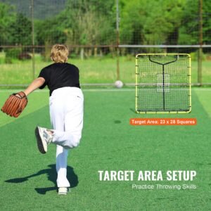 baseball and softball rebounder net 4 x 45 feet pitchback baseball nest for pitching and fielding training pitch return trainer rebound net with pitching target 4 adjustable angles 3.jpg