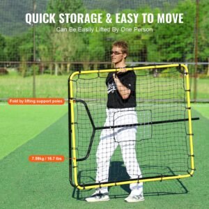 baseball and softball rebounder net 4 x 45 feet pitchback baseball nest for pitching and fielding training pitch return trainer rebound net with pitching target 4 adjustable angles 5.jpg