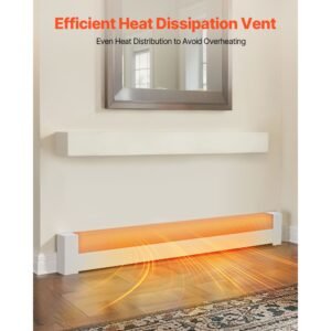 baseboard heater covers basic series 5 ft standard electric heating unit front cover for home improvement heavy duty steel easy installation for bedroom replacing old cover white 2.jpg