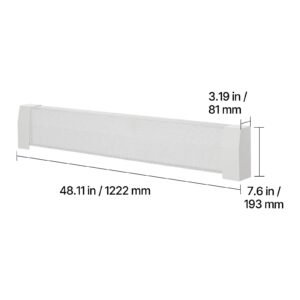 baseboard heater covers, premium series 4 ft standard electric heating unit front cover for home improvement, heavy duty steel, easy installation for bedroom replacing old cover, white