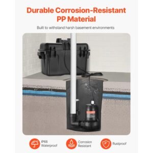 basement emergency back up sump pump 2000gph 017 hp backup sump pump system with 15v adapter float switch 24 hour a day monitoring controller alerts and charger black 5.jpg