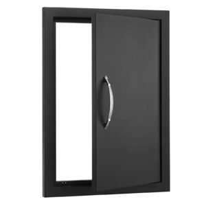 BBQ Access Door, 16W x 22H Inch Single Outdoor Kitchen Door, Cold Plate Flush Mount Door, Wall Vertical Door with Handle, for BBQ Island, Grilling Station, Outside Cabinet