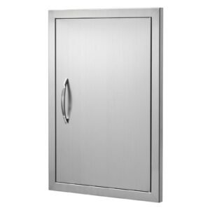 bbq access door 17w x 24h inch single outdoor kitchen door stainless steel flush mount door wall vertical door with handle for bbq island grilling station outside cabinet 2.jpg