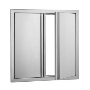 bbq access door 24w x 24h inch double outdoor kitchen door stainless steel flush mount door wall vertical door with recessed handles for bbq island grilling station outside cabinet.jpg