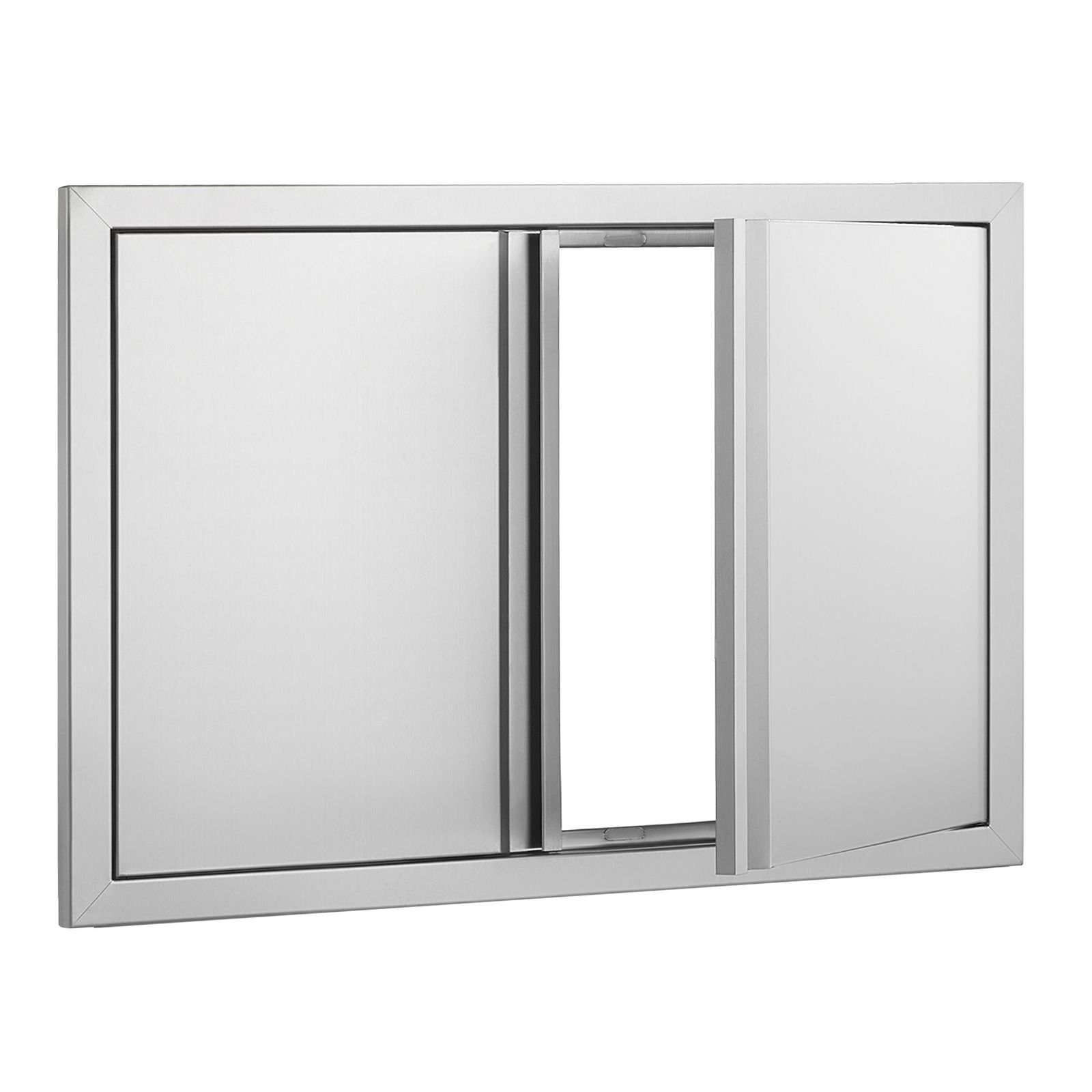 bbq access door 28w x 19h inch double outdoor kitchen door stainless steel flush mount door wall vertical door with recessed handles for bbq island grilling station outside cabinet.jpg