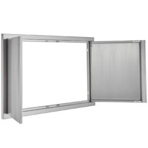 bbq access door 36w x 21h inch double outdoor kitchen door stainless steel flush mount door wall vertical door with recessed handles for bbq island grilling station outside cabinet 4.jpg