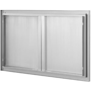 bbq access door 36w x 21h inch double outdoor kitchen door stainless steel flush mount door wall vertical door with recessed handles for bbq island grilling station outside cabinet 5.jpg