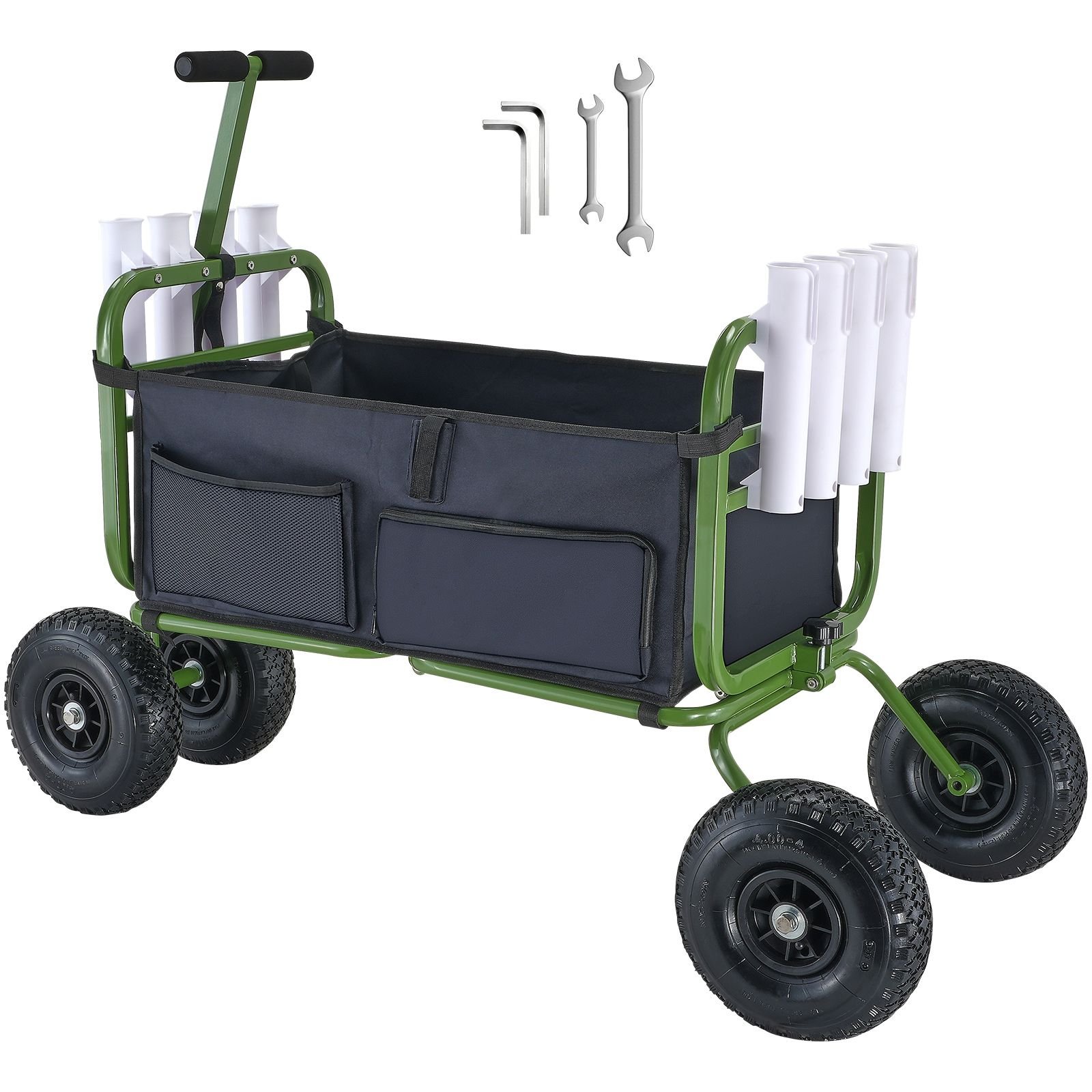 beach fishing cart 300 lbs load capacity foldable fish and marine cart with four 11 big wheels rubber balloon tires heavy duty steel pier wagon trolley with 8 rod holders for picnic.jpg