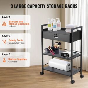 beauty salon trolley cart 3 tier hair salon stations cabinet for stylist with lockable drawer mdf rolling storage station with 4 wheels 2 lockable for beauty spa barbershop tattoo 2.jpg