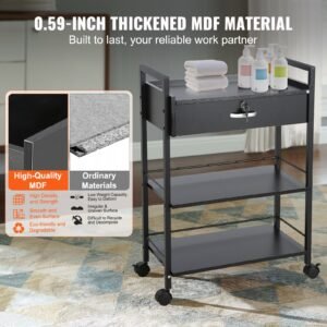 beauty salon trolley cart 3 tier hair salon stations cabinet for stylist with lockable drawer mdf rolling storage station with 4 wheels 2 lockable for beauty spa barbershop tattoo 3.jpg
