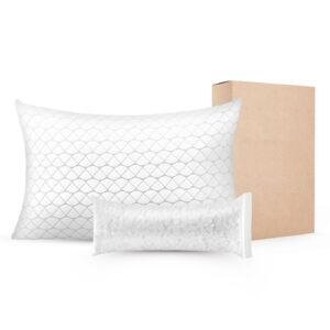 bed pillow for sleeping king size luxury quality hotel pillow with memory foam fill supportive adjustable includes natural firber pillowcase bedding for back stomach and side sleepers 2.jpg