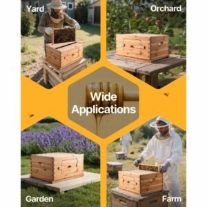 bee hive 30 frame bee hives starter kit beeswax coated fir wood 2 deep 1 medium bee boxes langstroth beehive kit transparent acrylic windows with foundations for beginners pro beekeepers 1.jpg