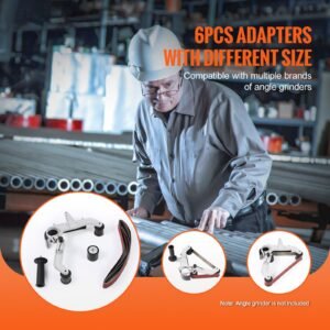 Belt Sander Adapter for Angle Grinder, Pipe or Tube Sanding Attachment with 5/8-11" Imperial Thread and 10PCS Sanding Belts, Belt Sander Attachment Pipe Polishing Adapter for Rust Removal