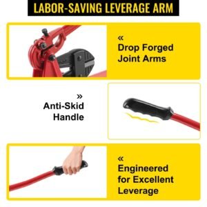 Bench Swager Tool 24" Wire Rope Swaging Tool with Crimper Cable Bolt Cutter Head Bench Crimper 1/16"-3/16" Aluminum/Copper Sleeves Bench Cable Alloy Steel Crimper Swager for1/2" Wire Rope Fe