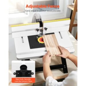 benchtop router table 24 in x 157 in bench top routing table with adjustable fence mdf top sturdy metal base 2 12 in dust collection port compatible with routes various drill bits 3.jpg