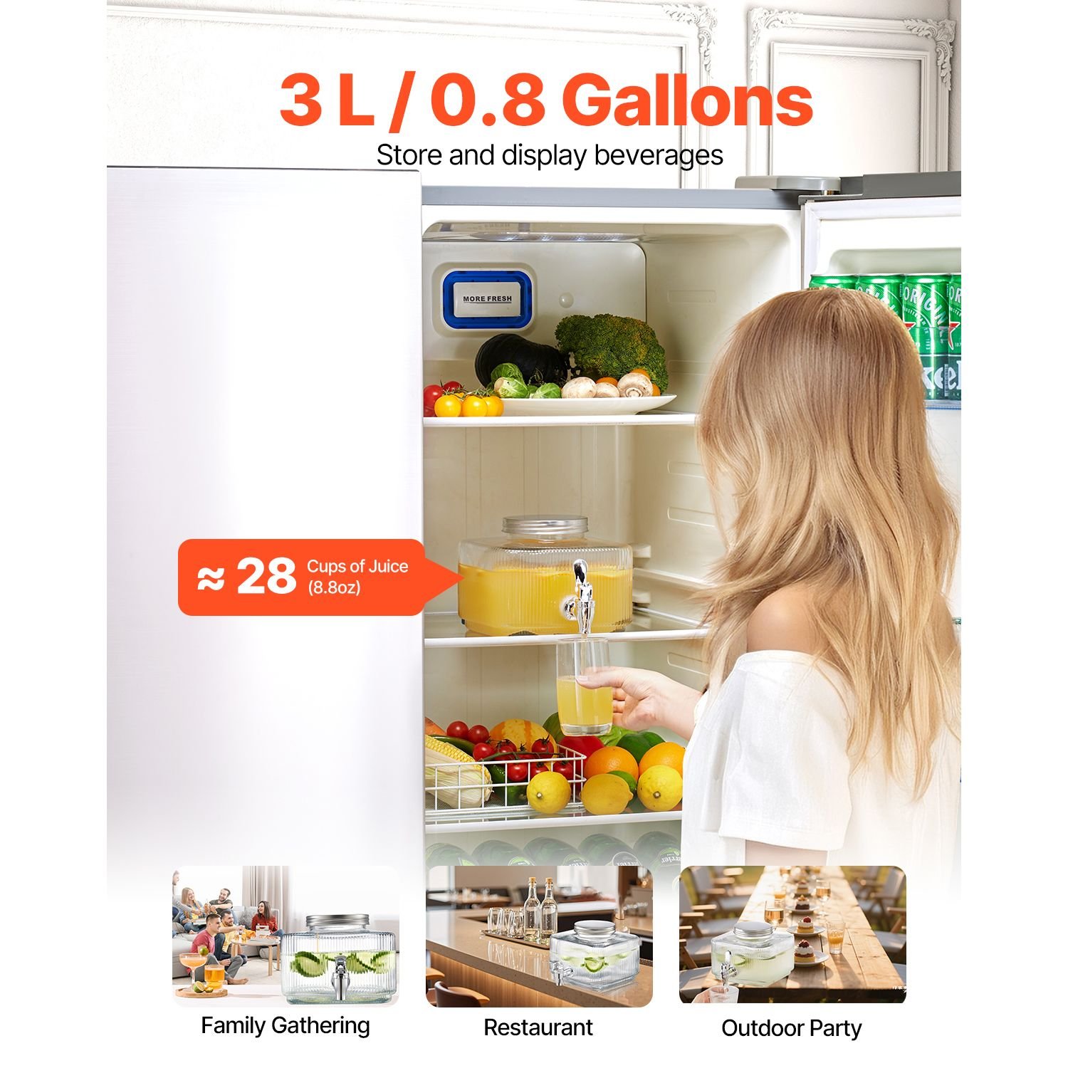 beverage dispenser 08 gallon drink dispensers for parties glass juice dispenser with no drip spigot and lid iced tea lemonade juice water dispensers for restaurants hotels parties.jpg