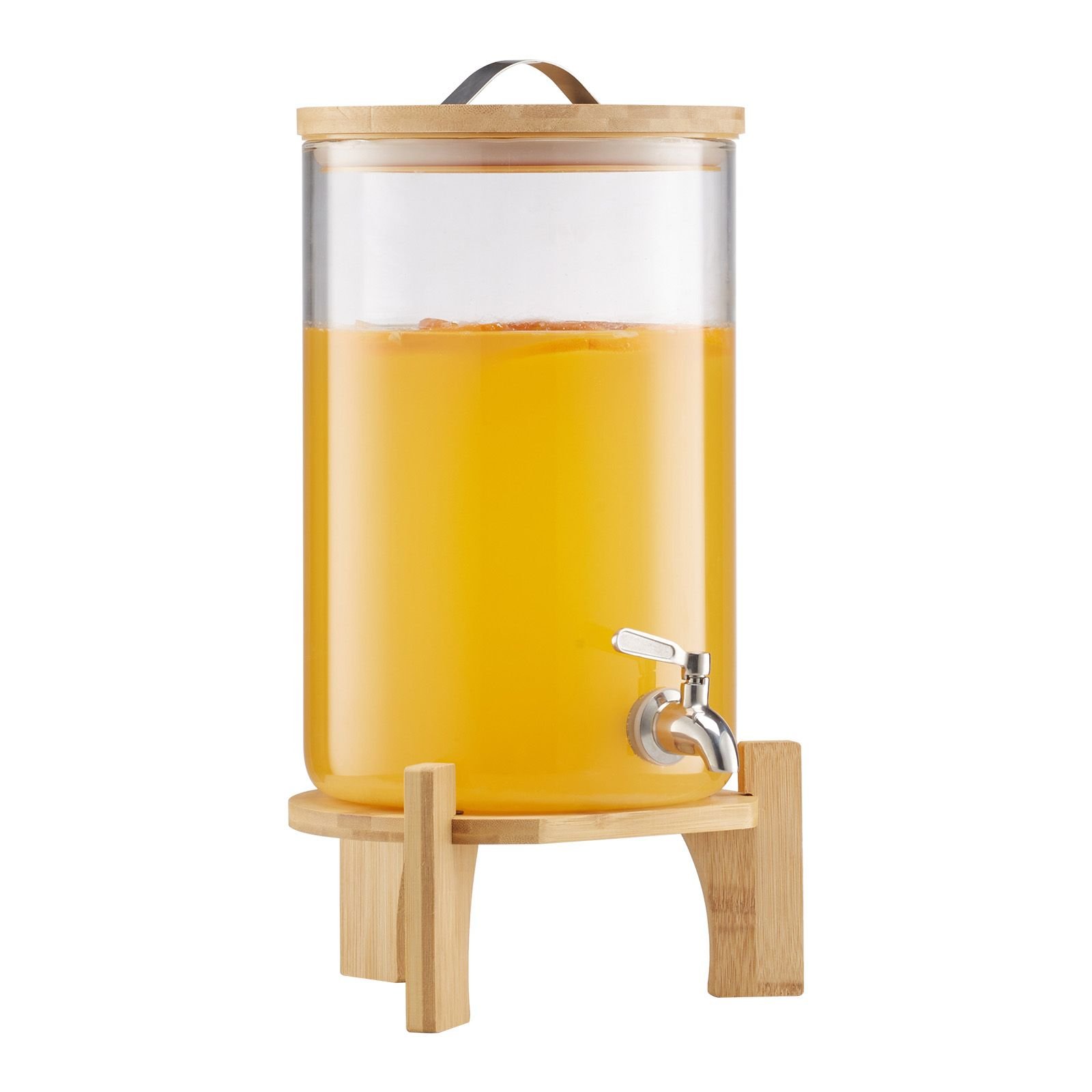 beverage dispenser 22 gallon drink dispensers for parties glass juice dispenser with wood stand stainless steel spigot iced tea lemonade juice water dispensers for parties.jpg