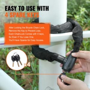 bike chain lock 394 ft combination bicycle chain lock with 4 keys heavy duty anti theft high security bike locks perfect for bike motorcycle scooter bicycle door fence or gate 8mm 5.jpg
