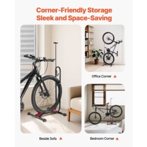 bike rack upright bike stand floor for 16 to 275 inch mountain road bikes vertical horizontal bicycle stand for secure parking and storage in garage truck bed indoor outdoor black 1.jpg