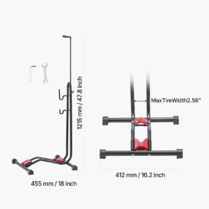 bike rack upright bike stand floor for 16 to 275 inch mountain road bikes vertical horizontal bicycle stand for secure parking and storage in garage truck bed indoor outdoor black 5.jpg