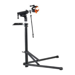 Bike Repair Stand, 66 lbs Heavy-duty Aluminum Bicycle Repair Stand, Adjustable Height Bike Maintenance Workstand with Magnetic Tool Tray Telescopic Arm, Foldable Bike Work Stand for Home, Shops