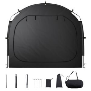 Bike Storage Tent, 3 to 4 Bikes, Outdoor Spacious Bike Storage Tent with Ventilated Window, Waterproof Easy-to-Install Bike Tent with High Strength Fiberglass & Dual Zippers, Fit for Bicycle