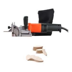 Biscuit Plate Joiner, 5.9A, Plate Joiner Tool Kit with 11,600 RPM 760W Motor, 45-Degree Locating Notch, Carbide Tipped Blade, Wood Biscuits, Dust Bag, Adjustable Angle & Depth, for Woodworking