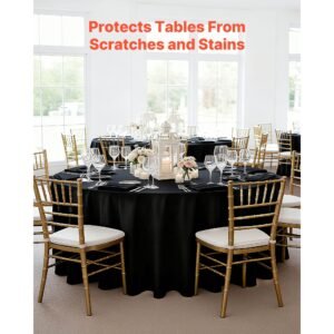 black round tablecloths 6 pack 120 inches in diameter stain wrinkle resistant machine washable table clothes polyester fabric table covers for wedding party banquet formal events 1.jpg