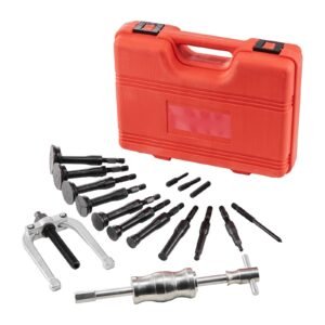 Blind Hole Bearing Puller Set, 16-in-1 Inner Bearing Race and Seal Extractor Kit, 16 PCS Slide Hammer Pilot Insert Inner Internal Bearing Removal Tool Set with 10 Split Collets and Counterstay