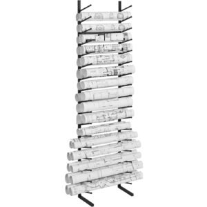 Blueprint Storage Rack, Hanging Poster Display Rack 16-Tier, Vertical Blueprint Roll File Holder 2 Rolls/tire, Roll File Storage Rack for Blueprint Map Poster
