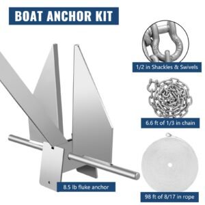 boat anchor kit 85 lb fluke style anchor hot dipped galvanized steel fluke anchor marine anchor with anchor rope shackles chain for boat mooring on the beach boats from 15 24 1.jpg