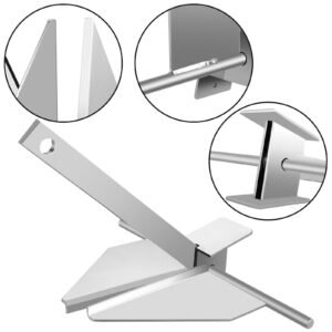boat anchor kit 85 lb fluke style anchor hot dipped galvanized steel fluke anchor marine anchor with anchor rope shackles chain for boat mooring on the beach boats from 15 24 5.jpg