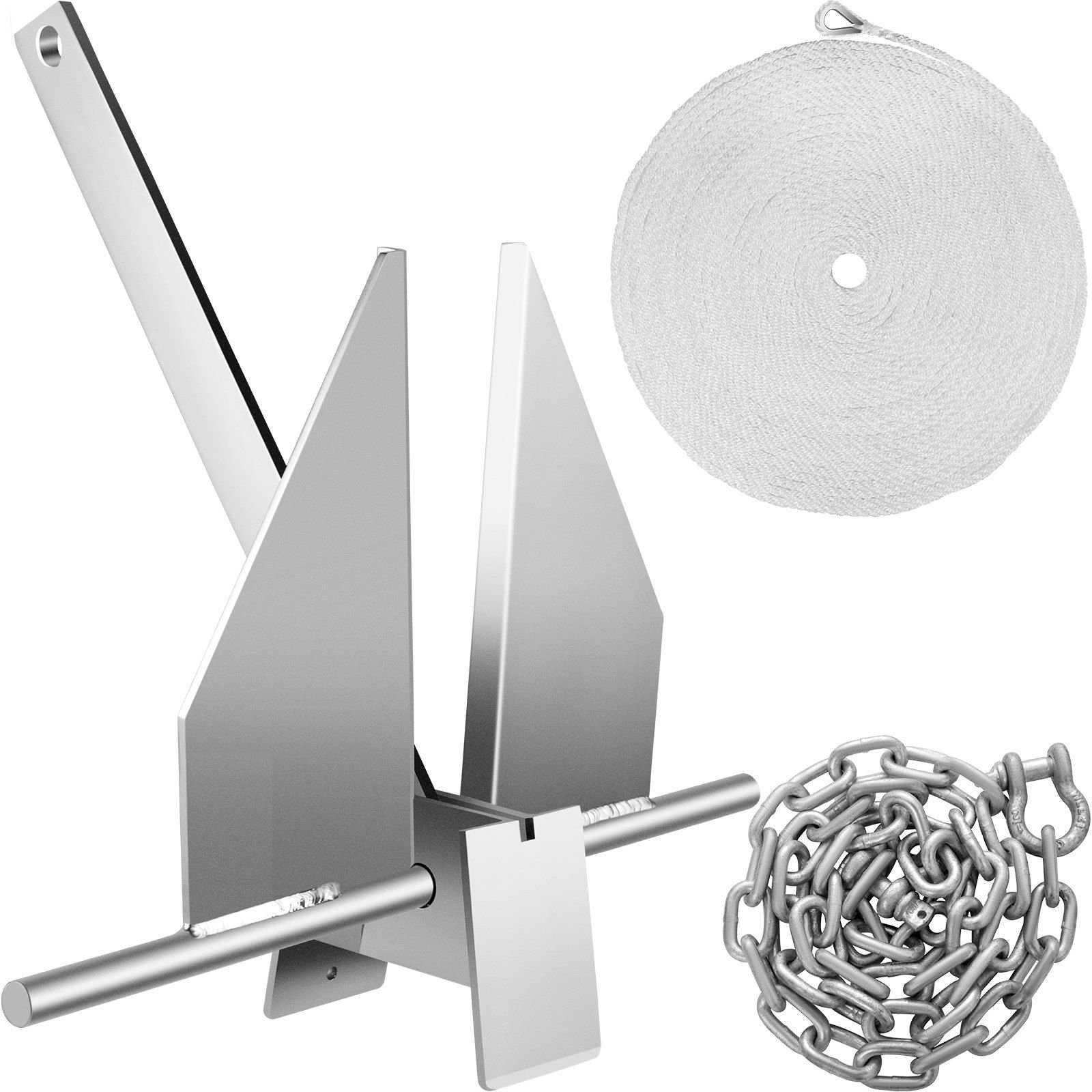 boat anchor kit 85 lb fluke style anchor hot dipped galvanized steel fluke anchor marine anchor with anchor rope shackles chain for boat mooring on the beach boats from 15 24.jpg