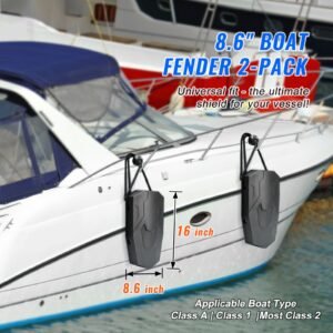 boat fenders 86 x 16 boat bumpers for docking marine eva boat dock fender bumper with ropes cord locks and storage bag no inflation required for class aclass 1part class 2 black 1.jpg