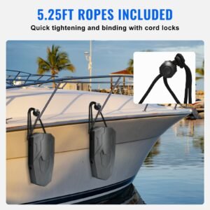 boat fenders 86 x 16 boat bumpers for docking marine eva boat dock fender bumper with ropes cord locks and storage bag no inflation required for class aclass 1part class 2 black 4.jpg