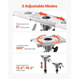 boat seat pedestal adjustable height from 1339 to 192 inches aluminum alloy boat chair base with slide 5 inch sliding travel locking design ideal for fishing and boating enthusiasts 1.jpg
