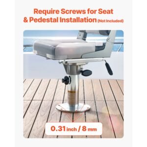 boat seat pedestal adjustable height from 1339 to 192 inches aluminum alloy boat chair base with slide 5 inch sliding travel locking design ideal for fishing and boating enthusiasts 4.jpg