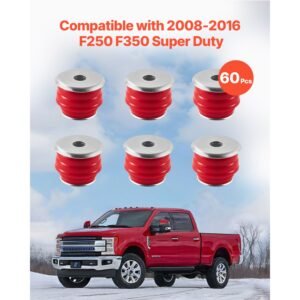 body mount bushing kit compatible with 2008 2016 f250 f350 super duty 60 pcs polyurethane body mount kit quick replacement durable components for improving bumpy driving performance red 1.jpg