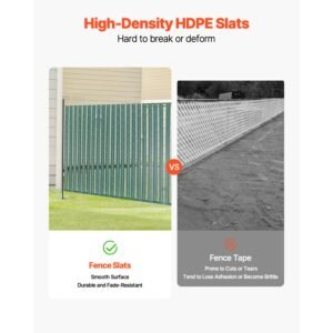 bottom locking privacy slats, double wall vertical bottom locking slats with wings for chain link fence, high density hdpe chain link slats ideally fit 4' high fence for garden and farm(green)
